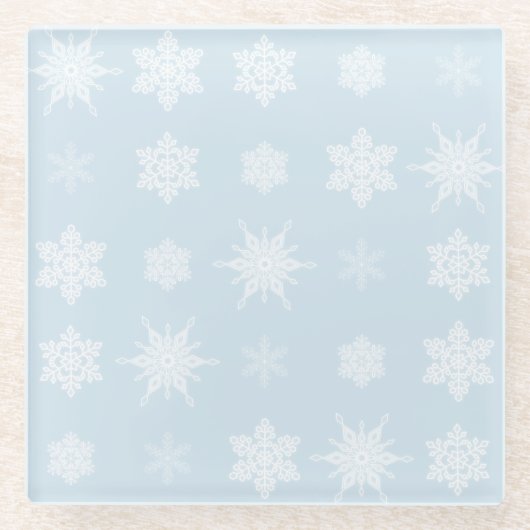 Schneeflocken Glasuntersetzer (Vorderseite)