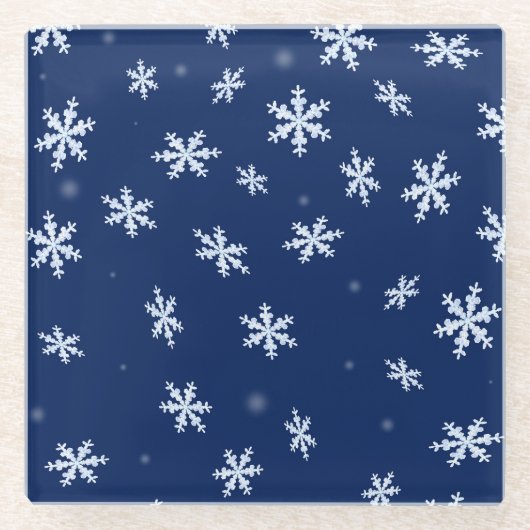 Schneeflocken Glasuntersetzer (Vorderseite)