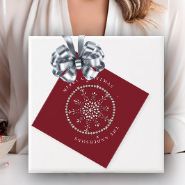 Schneeflocken Glitzern Glitzer Roter Weihnachtssch Geschenkanhänger