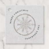 Schneeflocken Glitzern Glitzer Weißer Weihnachtssc Geschenkanhänger (Vorderseite)