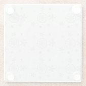 Schneeflocken Glitzern Glitzer Weißer Weihnachtssc Glasuntersetzer (Rückseite)