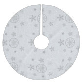 Schneeflocken Glitzern Glitzer Weißer Weihnachtssc Polyester Weihnachtsbaumdecke (Vorderseite)