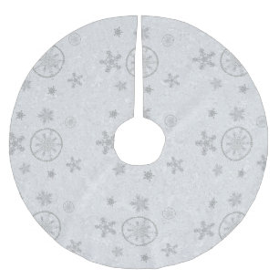 Schneeflocken Glitzern Glitzer Weißer Weihnachtssc Polyester Weihnachtsbaumdecke