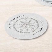 Schneeflocken Glitzern Glitzer Weißer Weihnachtssc Runder Pappuntersetzer (Angewinkelt)