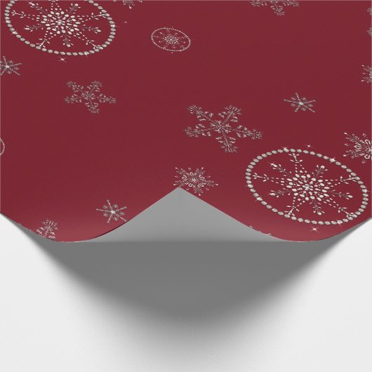 Schneeflocken Glitzern Glitzern Geschenkpapier (Ecke)