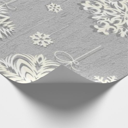 Schneeflocken-Glossopapier Geschenkpapier (Ecke)