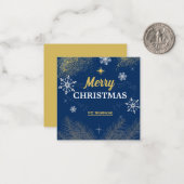 Schneeflocken Gold Glitzer frohe Weihnachten Mitteilungskarte (Vorderseite/Rückseite Beispiel)