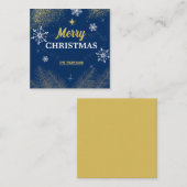 Schneeflocken Gold Glitzer frohe Weihnachten Mitteilungskarte (Vorne/Hinten)