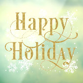 Schneeflocken Gold Happy Holiday, Store Fenster Ve Fensteraufkleber (Blatt 3)