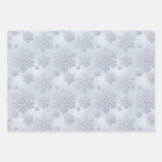 Schneeflocken Gold, Rosa, Silberer Glitzer Sparkor Geschenkpapier Set (Vorderseite 3)