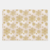Schneeflocken Gold, Rosa, Silberer Glitzer Sparkor Geschenkpapier Set (Vorderseite)