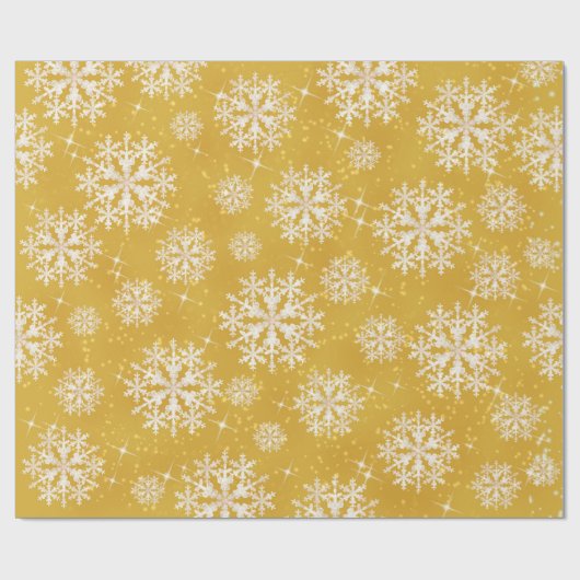Schneeflocken Gold-Wrapper Geschenkpapier (Flach)