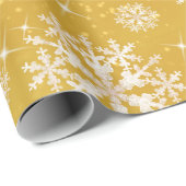 Schneeflocken Gold-Wrapper Geschenkpapier (Rolleneckpunkt)