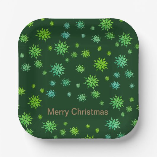 Schneeflocken, goldene Schneeflocken, Abendplatte Pappteller (Vorderseite)