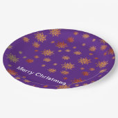 Schneeflocken, goldene Schneeflocken, Abendplatte Pappteller (Schrägansicht)