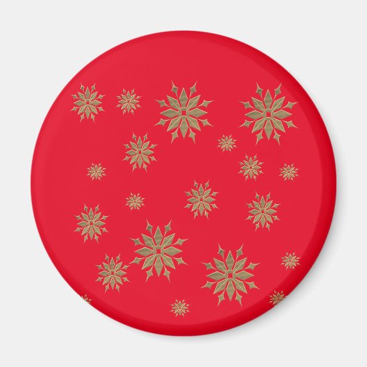 Schneeflocken, goldene Schneeflocken, Magnet (Vorne)