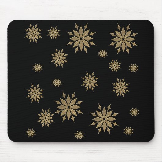 Schneeflocken, goldene Schneeflocken, Mousepad (Vorne)