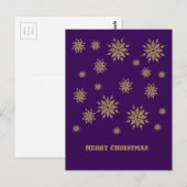 Schneeflocken, goldene Schneeflocken, Postkarte (Vorne/Hinten)