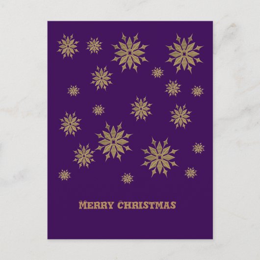 Schneeflocken, goldene Schneeflocken, Postkarte (Vorderseite)