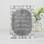 Schneeflocken & Granite Neujahrsfeierliche Einladu Einladung (Stehend Vorderseite)