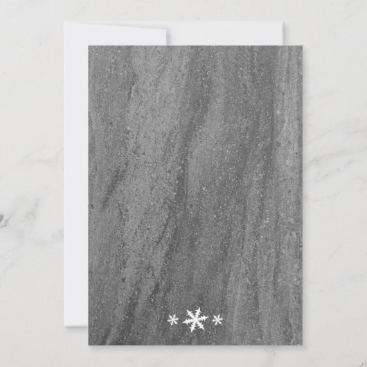 Schneeflocken & Granite Neujahrsfeierliche Einladu Einladung (Rückseite)