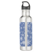 Schneeflocken Graphic Customize Color Background a Edelstahlflasche (Rückseite)