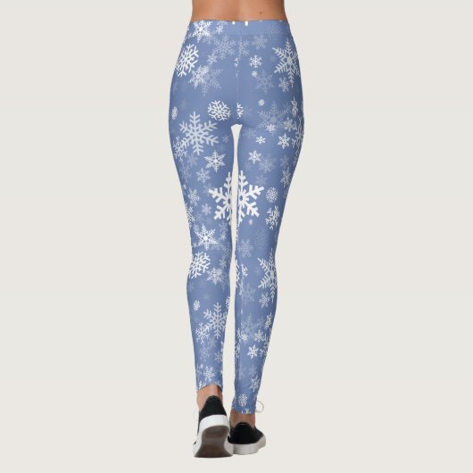 Schneeflocken Graphic Customize Color Background a Leggings (Rückseite)