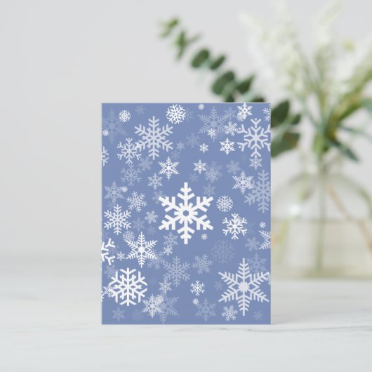 Schneeflocken Graphic Customize Color Background a Postkarte (Stehend Vorderseite)
