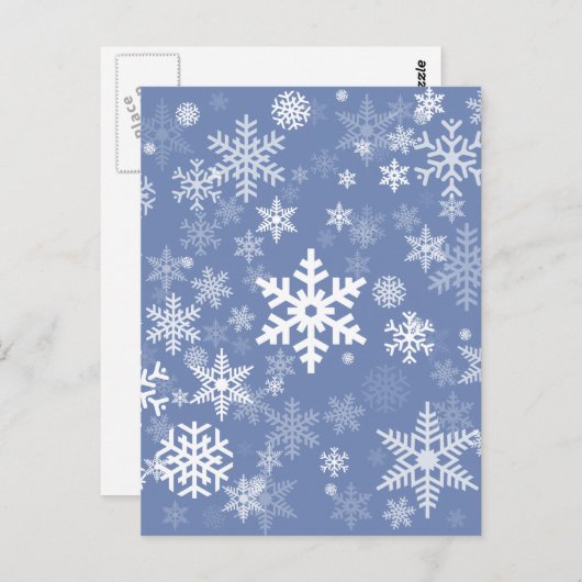 Schneeflocken Graphic Customize Color Background a Postkarte (Vorne/Hinten)