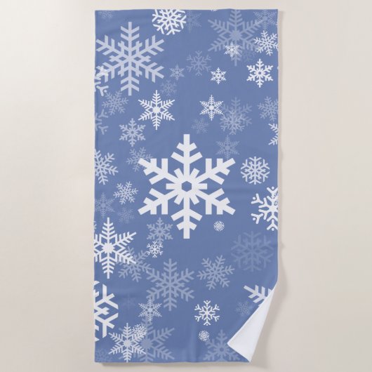 Schneeflocken Graphic Customize Color Background a Strandtuch (Vorderseite)