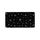 Schneeflocken - Grau auf schwarz Adressaufkleber (Vorne)