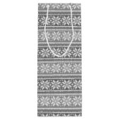 Schneeflocken Grau Nordic Pullover Dein Gruß Wein Geschenktüte Für Weinflaschen (Rückseite)