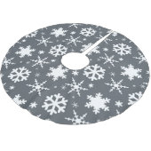 Schneeflocken grau polyester weihnachtsbaumdecke (Schrägansicht)
