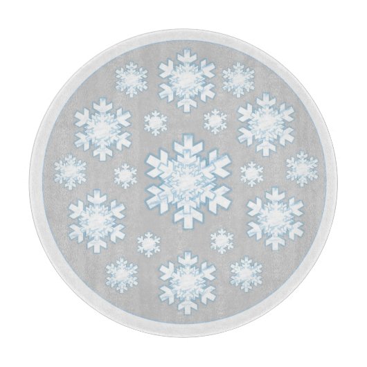Schneeflocken (grau) schneidebrett (Vorderseite)