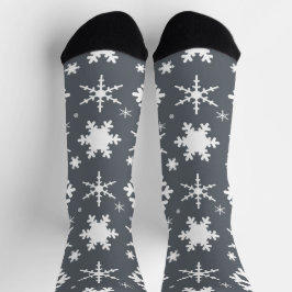Schneeflocken Grau Socken