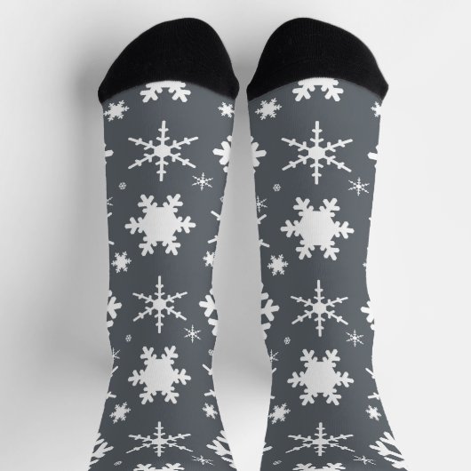 Schneeflocken Grau Socken (Oben)