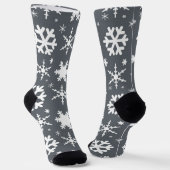 Schneeflocken Grau Socken (Gewinkelt)
