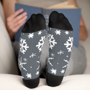 Schneeflocken Grau Socken