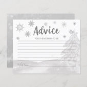 Schneeflocken Graue Babyduschenberater Karten (Vorne/Hinten)