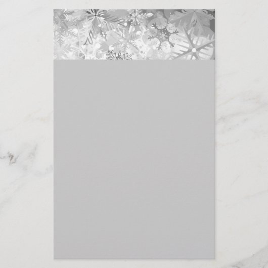Schneeflocken graue Winterschicht Briefpapier (Vorderseite)
