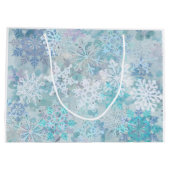 Schneeflocken Große Geschenktasche Geschenktüte (Rückseite)