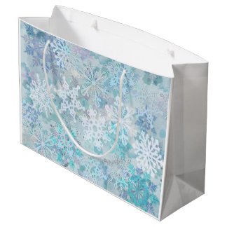 Schneeflocken Große Geschenktasche Geschenktüte