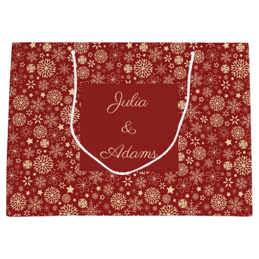 Schneeflocken Große Geschenktüte (Vorderseite)