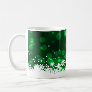 Schneeflocken - grün kaffeetasse