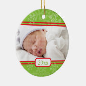 Schneeflocken: Grün Keramik Ornament (Rechts)