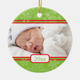 Schneeflocken: Grün Keramik Ornament