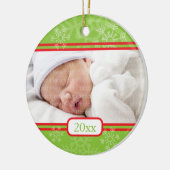 Schneeflocken: Grün Keramik Ornament (Links)