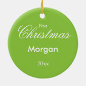 Schneeflocken: Grün Keramik Ornament (Hinten)