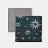Schneeflocken grün magnet (Vorderseite/Rückseite)