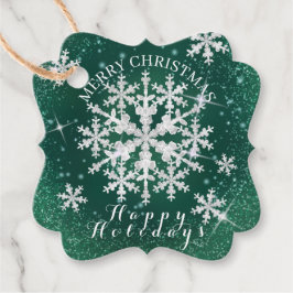 Schneeflocken grün weiß geschenkanhänger